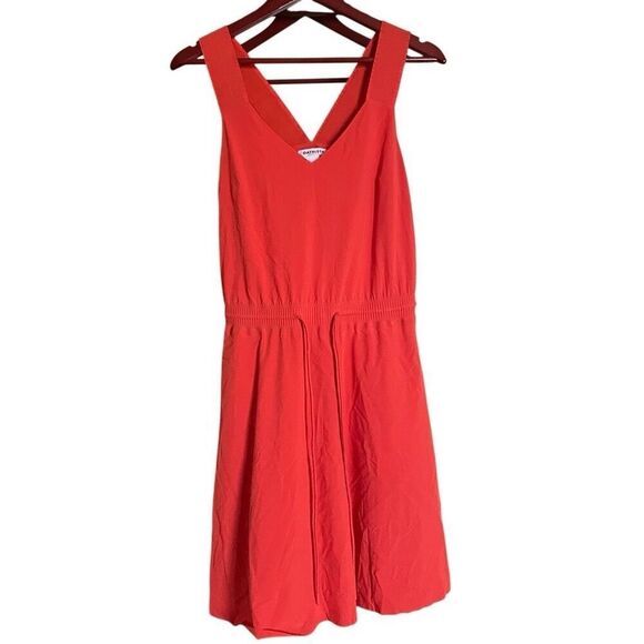 Athleta Womens Savannah Mini Dress S Tall Orange Strap Drawstring Hiking Leisure - Picture 1 of 6
